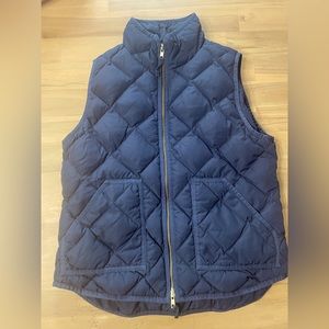 J Crew Navy Blue Quilted Puffy Vest